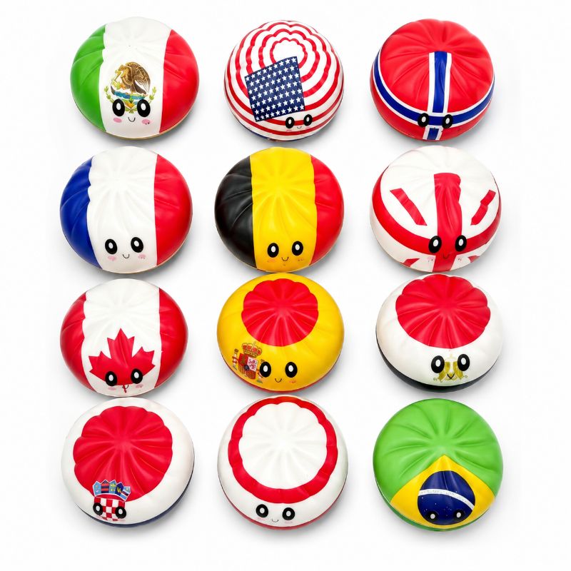 World Flags Dumpling Squishy – Country Collection Stress Toy