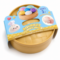 Glitter Dumpling Squishy Blind Box – 12 Cute Random Colours with Bamboo Steamer