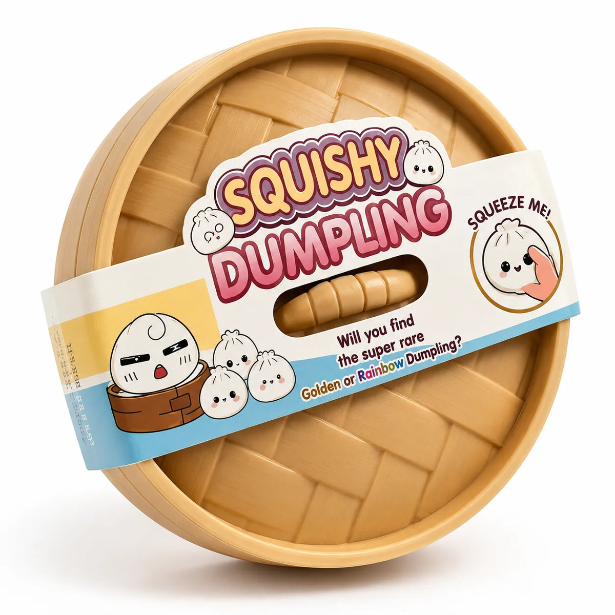 6 Colours Glitter Dumpling Squishy Set – Kawaii Slow Rising Sensory Toys with Bamboo Steamers