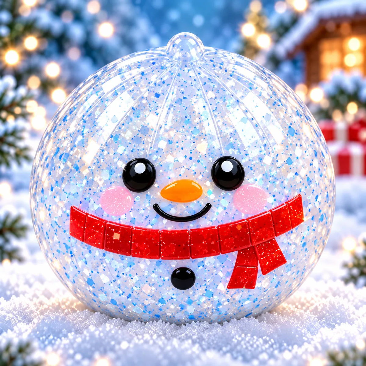 Crystal-inspired snowman squishy with an icy sparkling finish. My Squishy UK