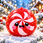 Red-and-white peppermint swirl squishy with a glitter finish. My Squishy UK