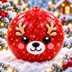 Red reindeer squishy with antlers and sparkling details. My Squishy UK