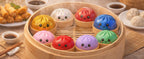 9 Colours Dumpling Squishy Blind Box – Secret Glitter Edition with Bamboo Steamer