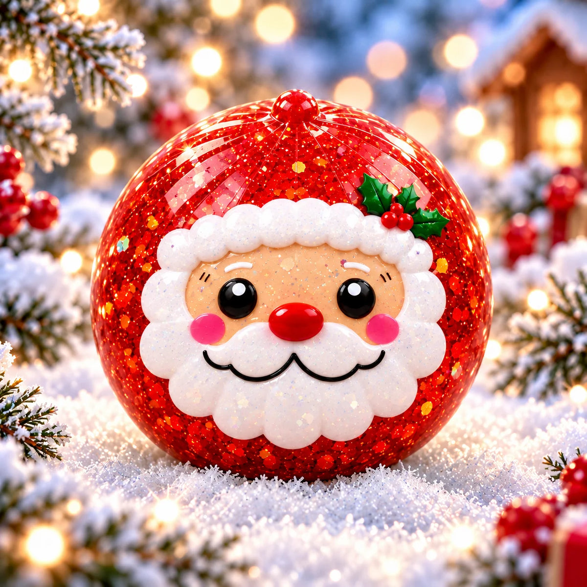 Red Santa Claus Christmas squishy with a cheerful face. My Squishy UK