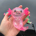Glitter Axolotl Squishy Toy – Super Soft Kawaii Stress Relief Sensory Toy