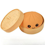 Kawaii Dumpling Squishy – Super Soft Slow-Rising Sensory Toy with Bamboo Steamer