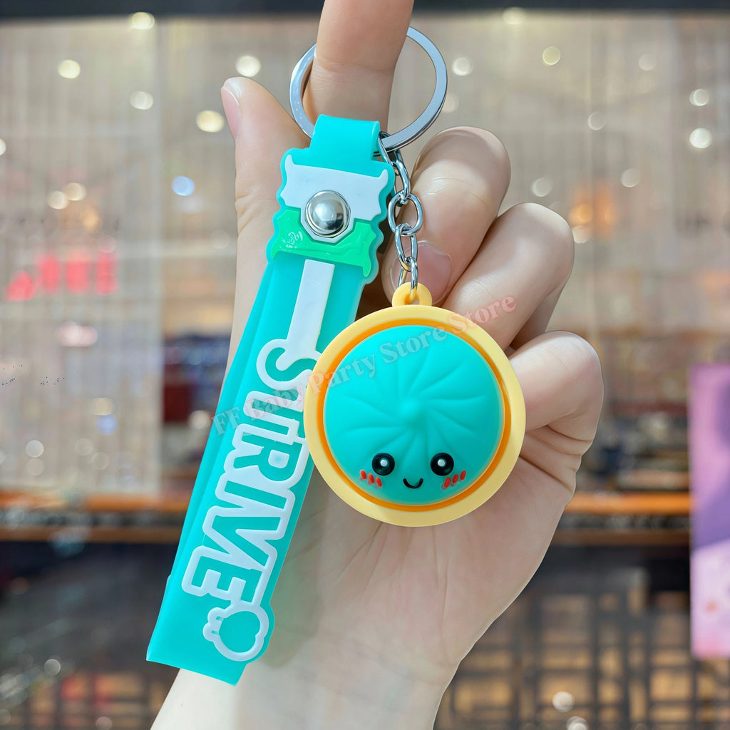 Kawaii Dumpling Keychain – Cute Silicone Bao Bun Pendant