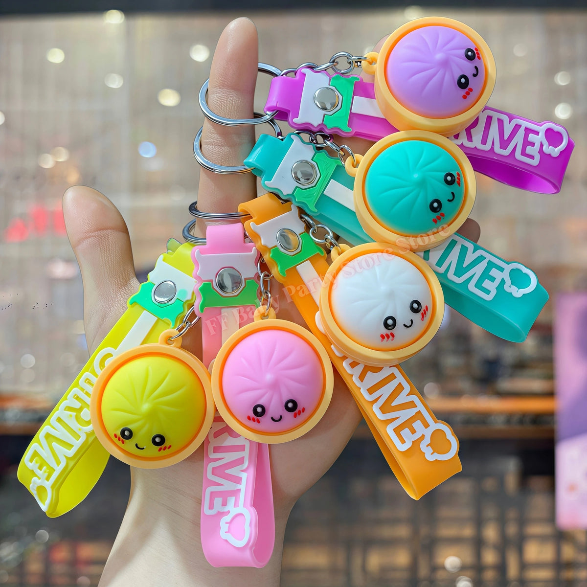 Kawaii Dumpling Keychain – Cute Silicone Bao Bun Pendant