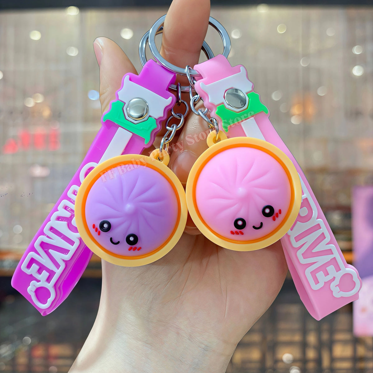 Kawaii Dumpling Keychain – Cute Silicone Bao Bun Pendant