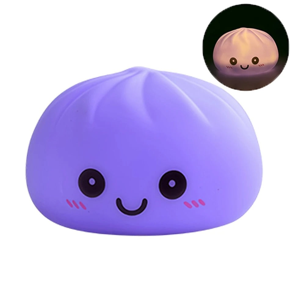 Kawaii Dumpling Night Light Squishy – Glow-in-the-Dark Stress Relief Toy