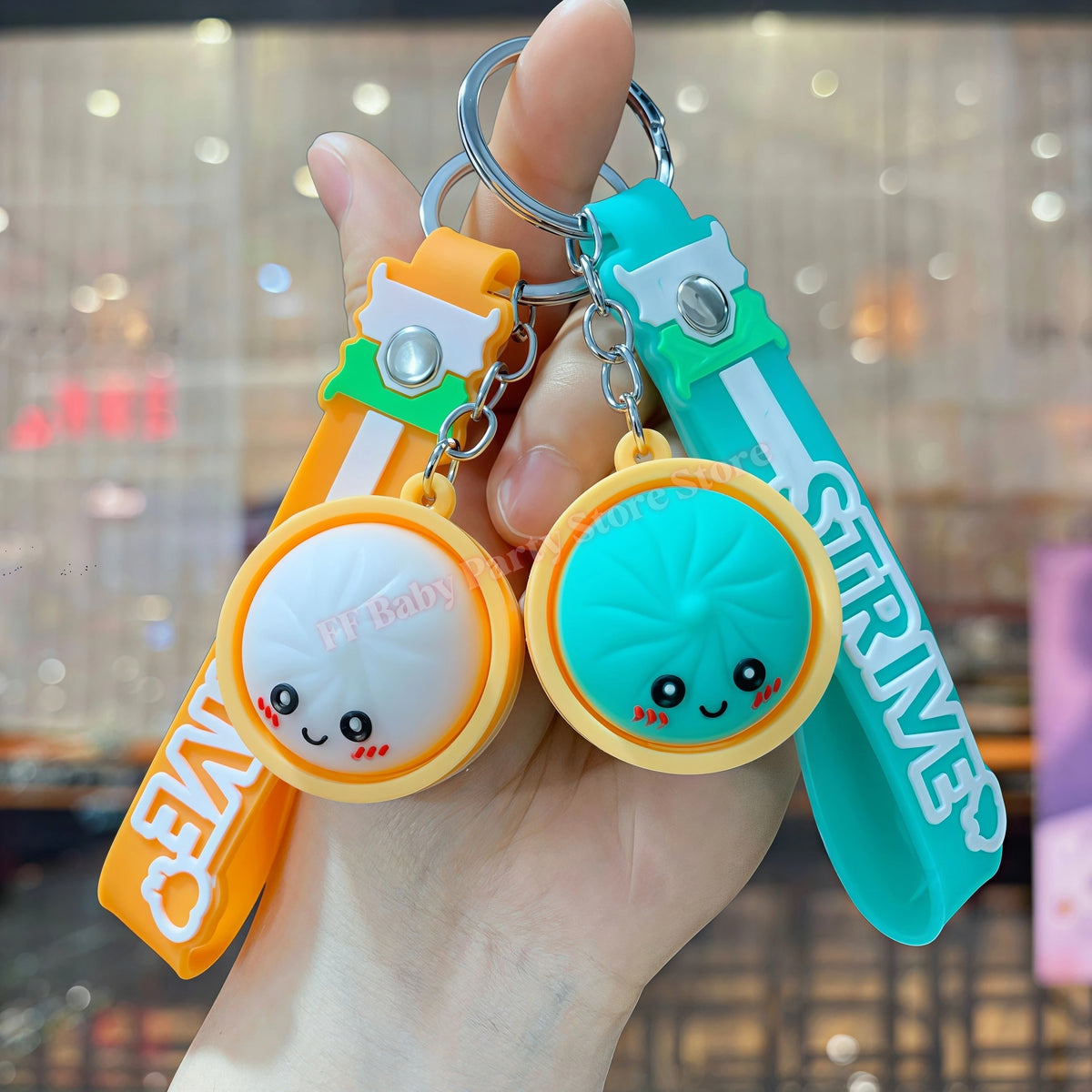 Kawaii Dumpling Keychain – Cute Silicone Bao Bun Pendant