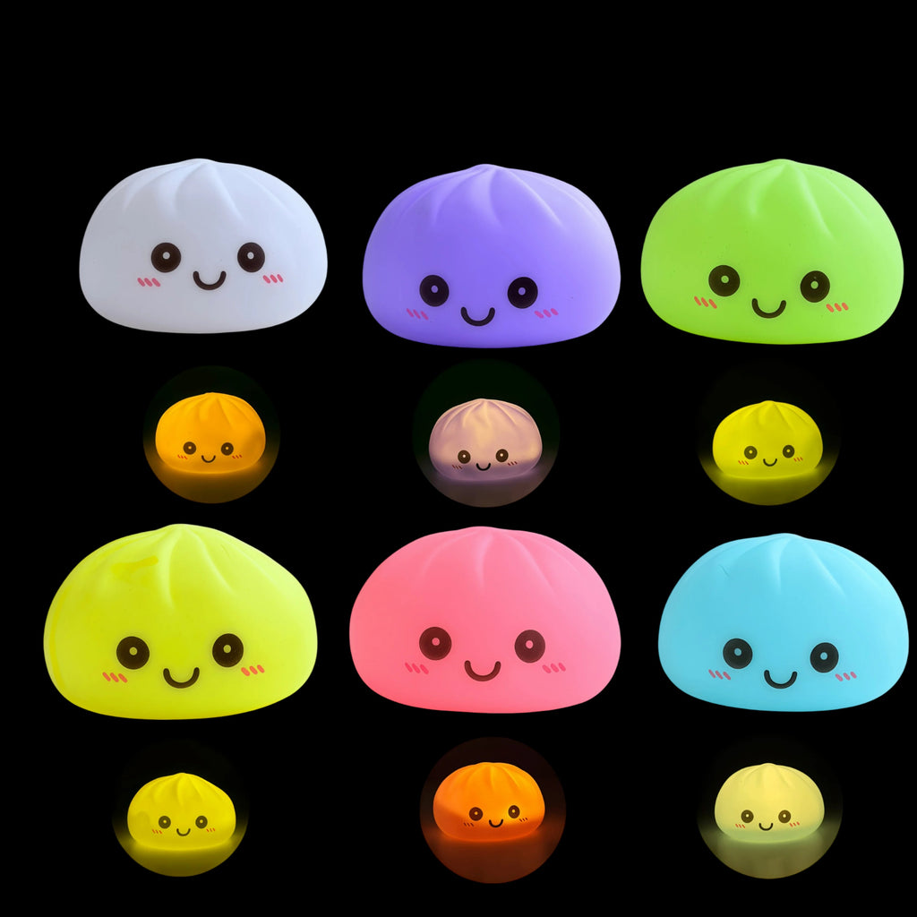 Kawaii Dumpling Night Light Squishy – Glow-in-the-Dark Stress Relief Toy
