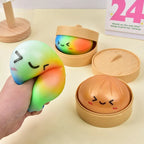 Rainbow Squishy Dumpling – Super Soft Slow Rising Kawaii Stress Relief Toy