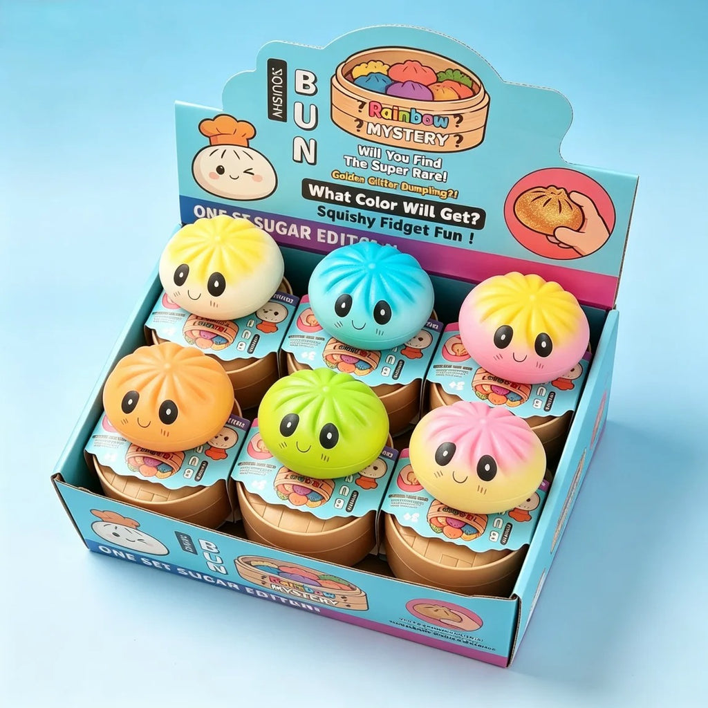 Kawaii Dumpling Squishy Mystery Box – Soft Stress Relief Blind Pack