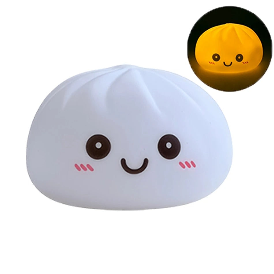 Kawaii Dumpling Night Light Squishy – Glow-in-the-Dark Stress Relief Toy