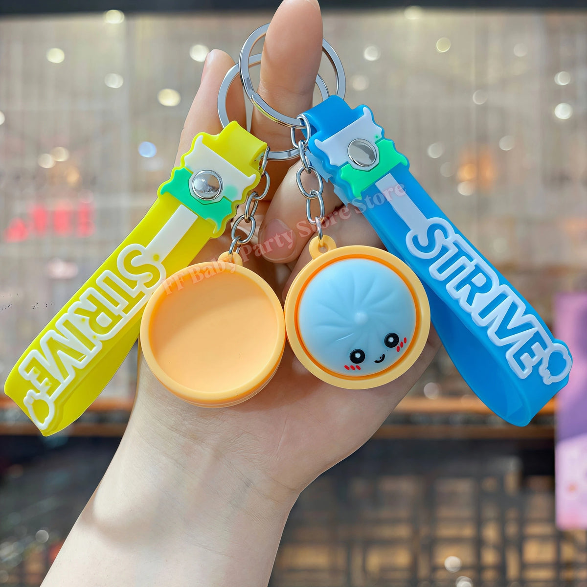 Kawaii Dumpling Keychain – Cute Silicone Bao Bun Pendant
