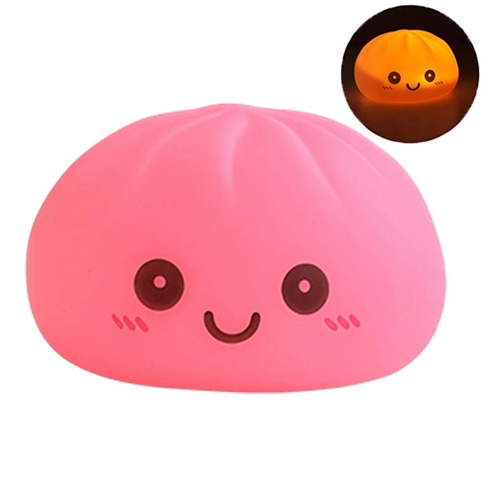 Kawaii Dumpling Night Light Squishy – Glow-in-the-Dark Stress Relief Toy