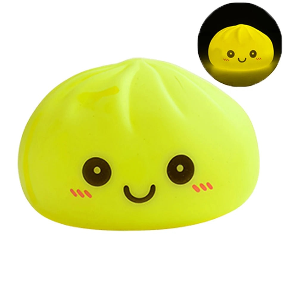Kawaii Dumpling Night Light Squishy – Glow-in-the-Dark Stress Relief Toy