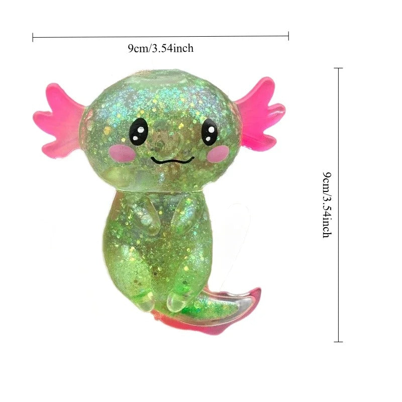 Glitter Axolotl Squishy Toy – Super Soft Kawaii Stress Relief Sensory Toy