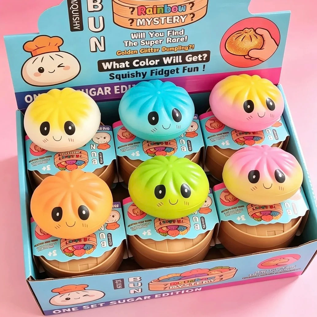 Kawaii Dumpling Squishy Mystery Box – Soft Stress Relief Blind Pack