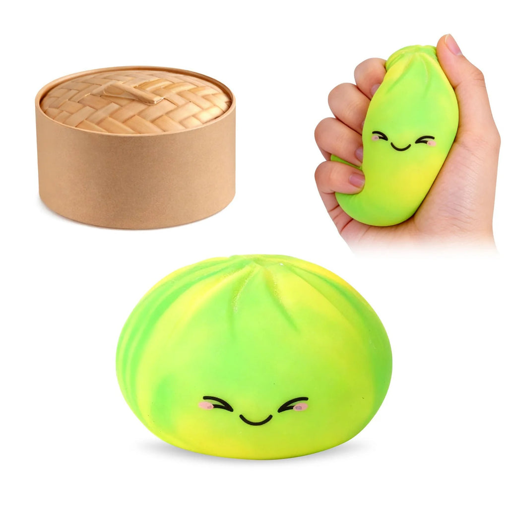 Rainbow Dumpling Squishy Set – 4 Super Soft Slow-Rising Kawaii Sensory Toys