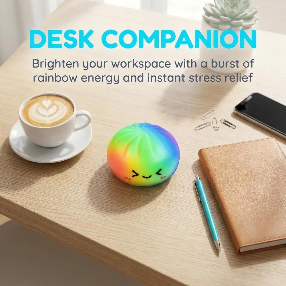 Rainbow Squishy Dumpling – Super Soft Slow Rising Kawaii Stress Relief Toy