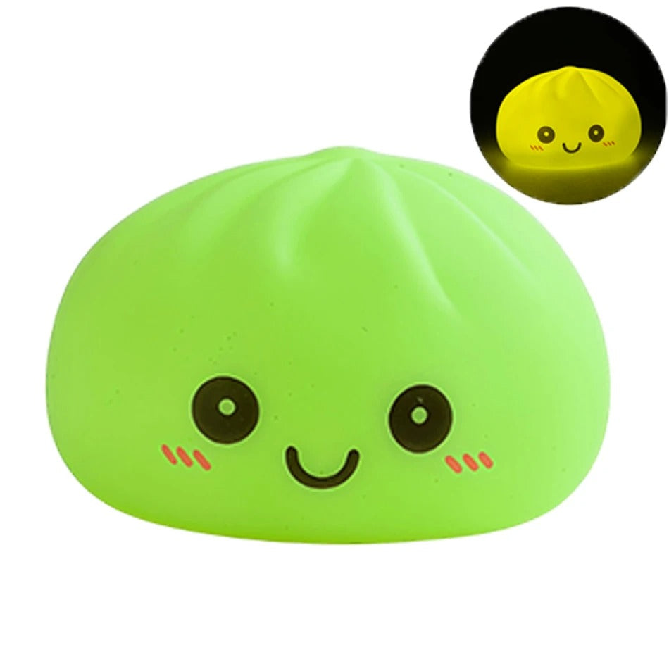 Kawaii Dumpling Night Light Squishy – Glow-in-the-Dark Stress Relief Toy