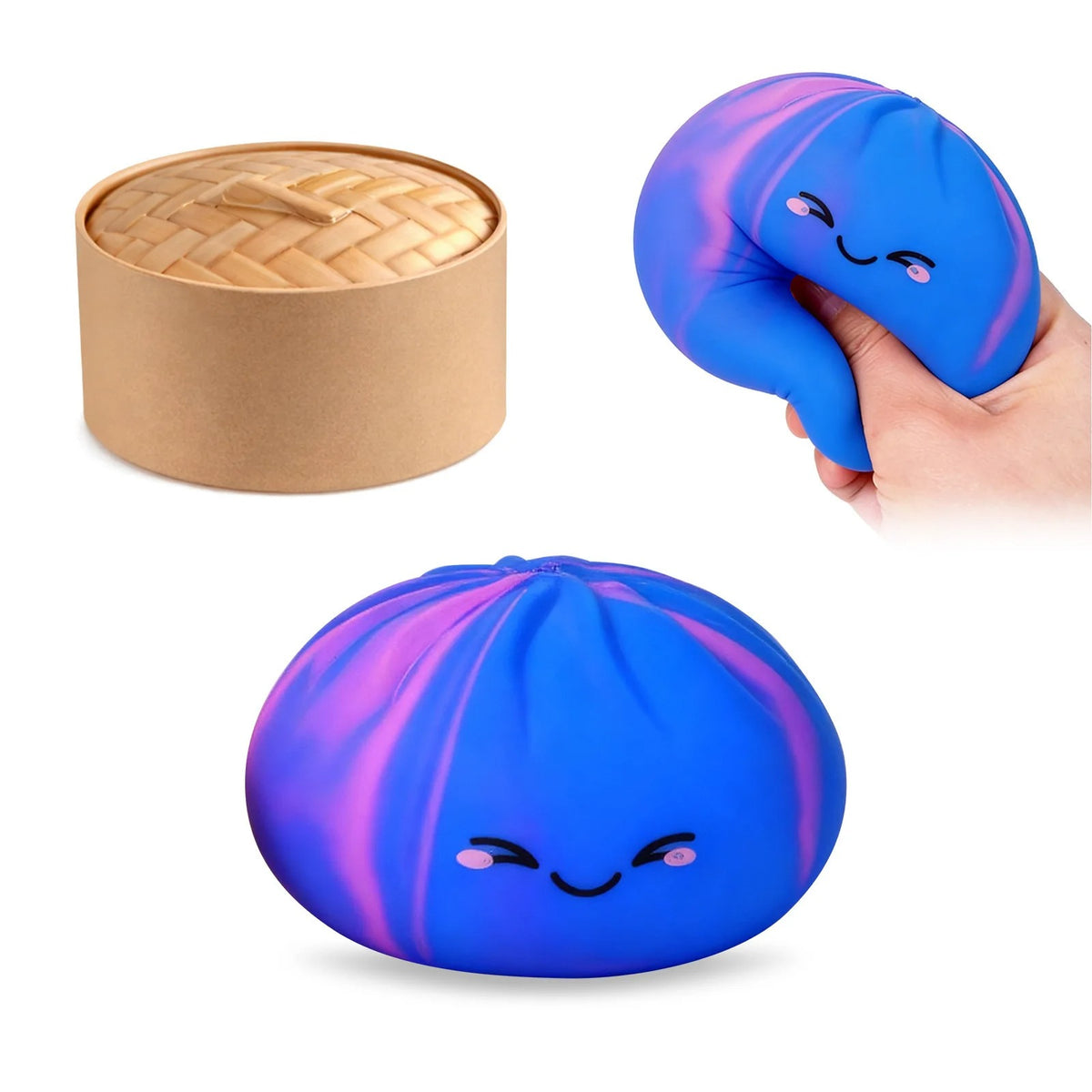 Rainbow Dumpling Squishy Set – 4 Super Soft Slow-Rising Kawaii Sensory Toys