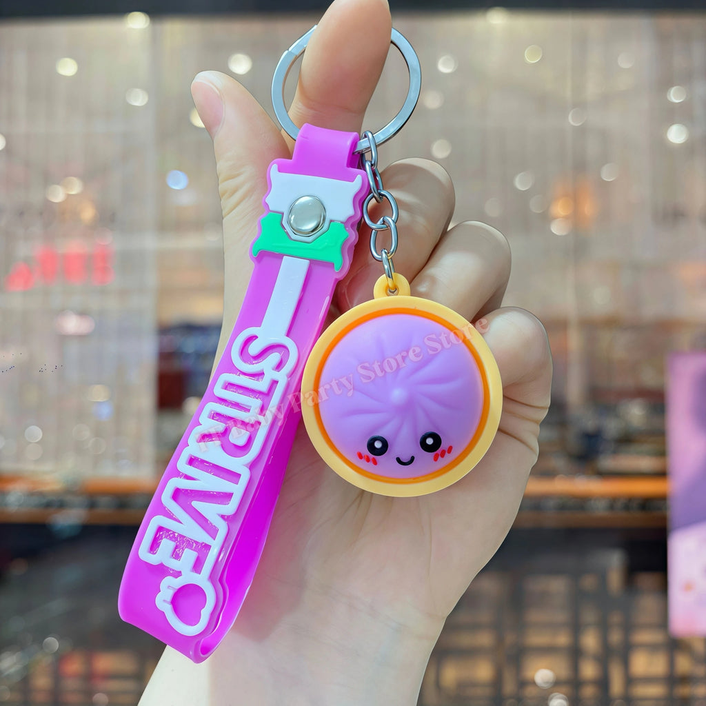 Kawaii Dumpling Keychain – Cute Silicone Bao Bun Pendant