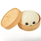 Kawaii Dumpling Squishy – Super Soft Slow-Rising Sensory Toy with Bamboo Steamer
