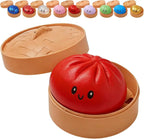 9 Colours Dumpling Squishy Blind Box – Secret Glitter Edition with Bamboo Steamer