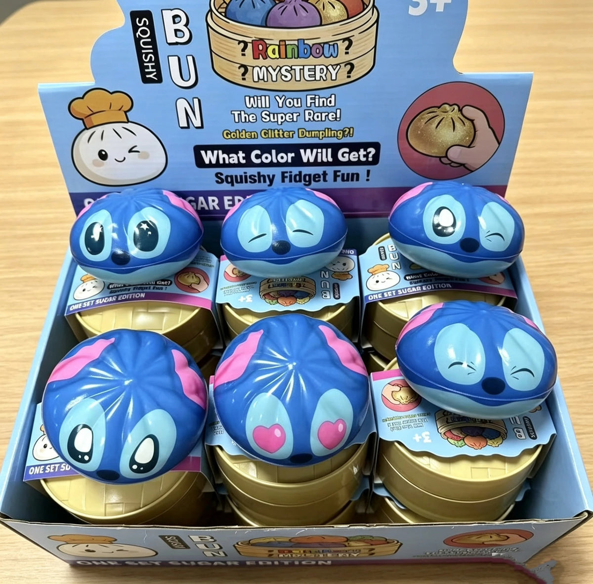 Stitch Dumpling Squishy Blind Box – Cute Blue Slow-Rising Sensory Toy