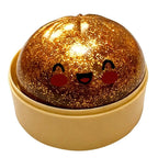 6 Colours Glitter Dumpling Squishy Set – Kawaii Slow Rising Sensory Toys with Bamboo Steamers
